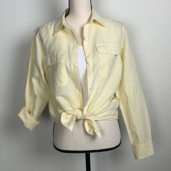 Chaps Linen Blend Button Down Sz M - Picture 9 of 16